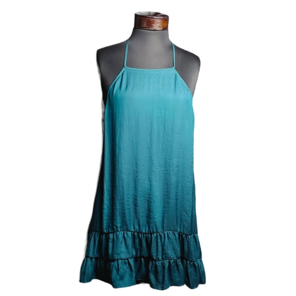 Free People Raven Slip Dress Teal Sz: X-Small - Picture 11 of 16